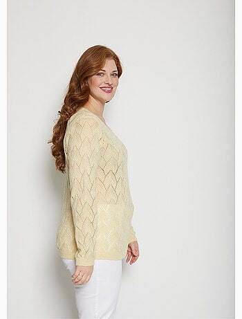 Pull maille ajourée avec fibres recyclées - Afibel