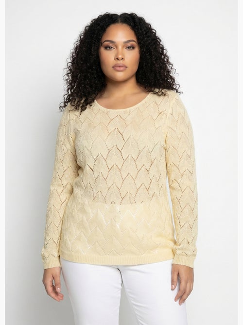Pull maille ajourée avec fibres recyclées - Afibel - Kiabi