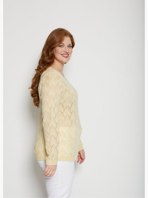 Pull maille ajourée avec fibres recyclées - Afibel - Kiabi