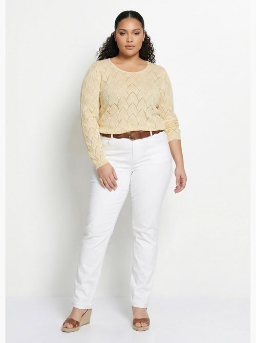 Pull maille ajourée avec fibres recyclées - Afibel - Kiabi