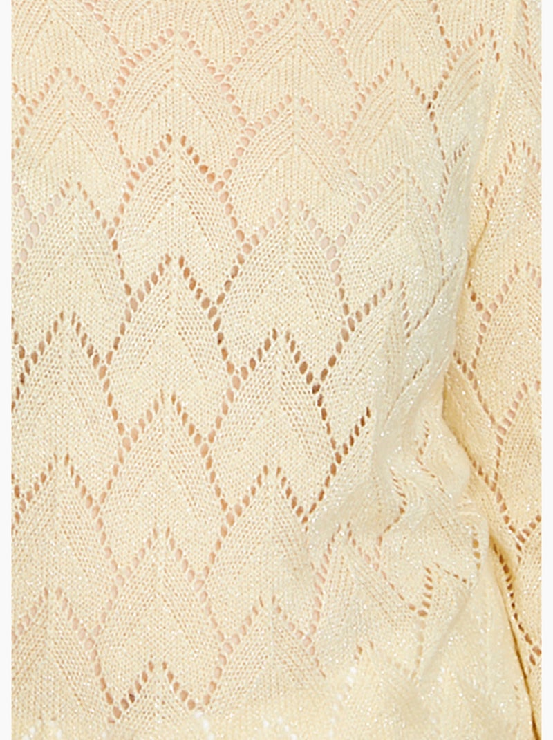 Pull maille ajourée avec fibres recyclées - Afibel Ivoire - Kiabi