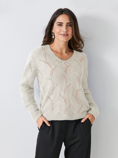 Pull maille ajourée - Kiabi