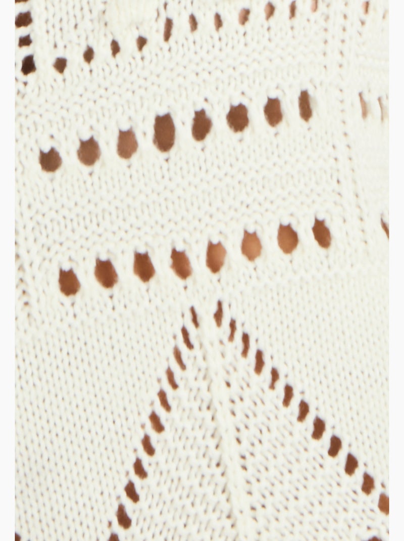 Pull maille ajourée effet crochet - damart Beige clair - Kiabi