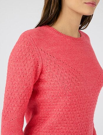 Pull maille ajourée et point fantaisie Thermolactyl - Damart