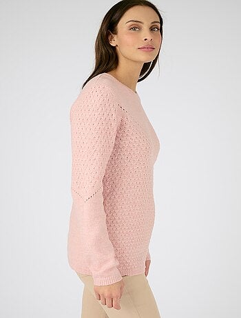 Pull maille ajourée et point fantaisie Thermolactyl - Damart