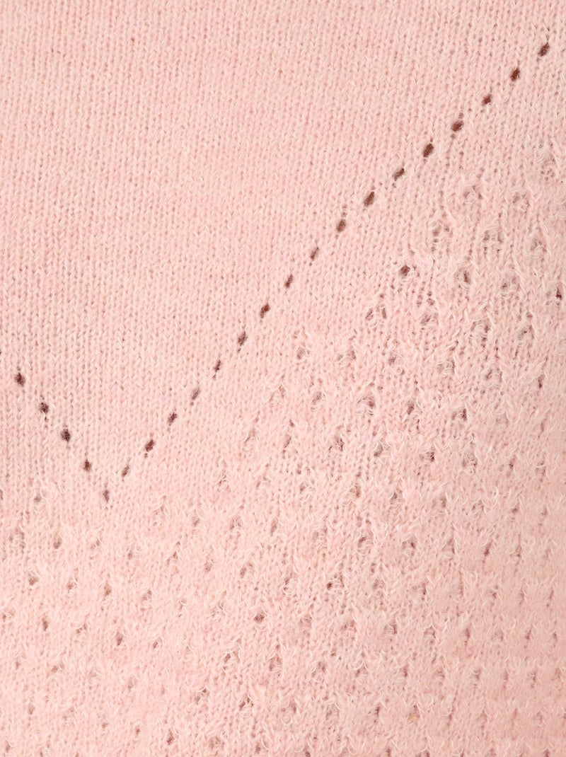 Pull maille ajourée et point fantaisie Thermolactyl - Damart Rose - Kiabi