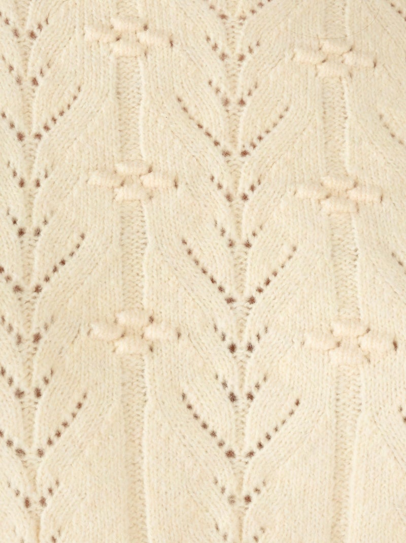 Pull maille ajourée et reliéfée - Damart Beige - Kiabi