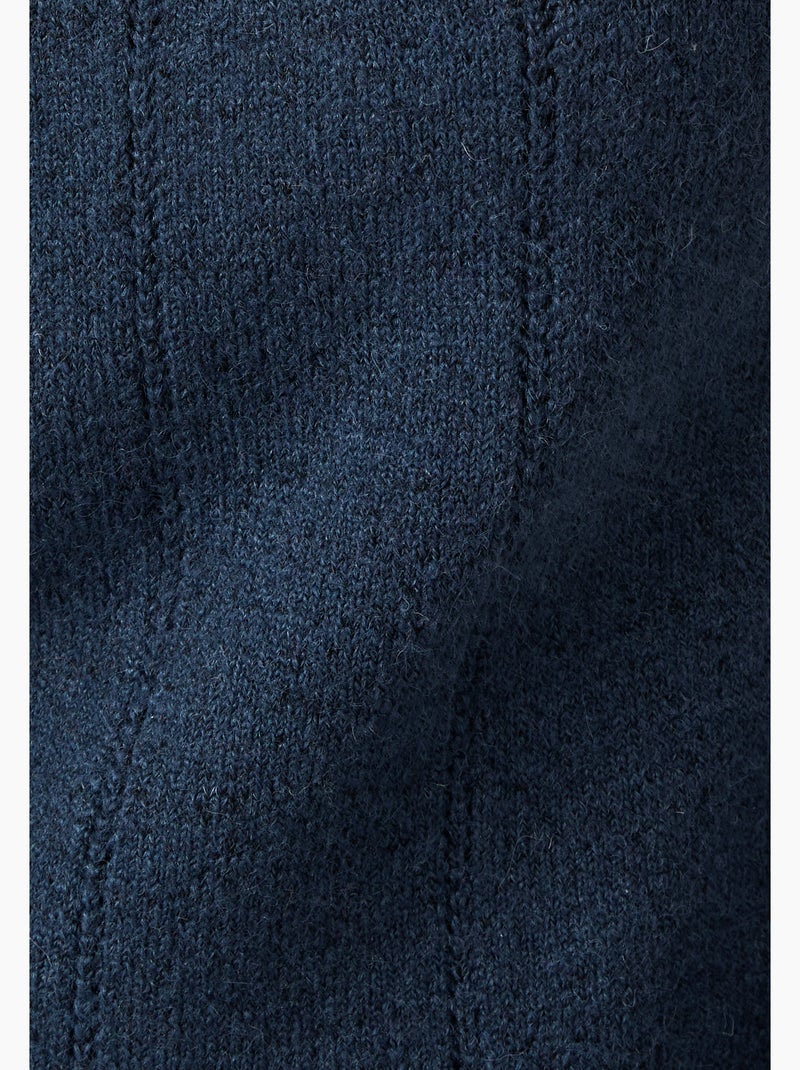 Pull maille ajourée et strass thermolactyl - damart Bleu marine - Kiabi