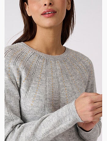 Pull maille ajourée et strass thermolactyl - damart