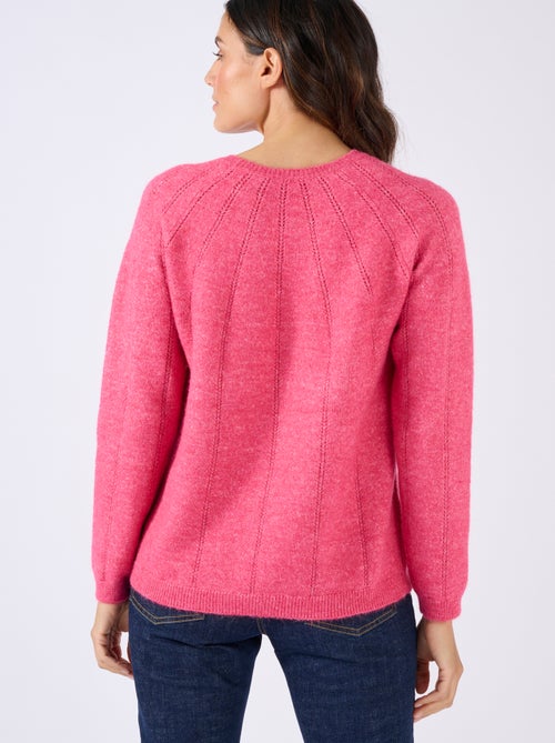 Pull maille ajourée et strass Thermolactyl - Damart - Kiabi