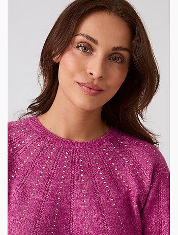 Pull maille ajourée et strass thermolactyl - damart