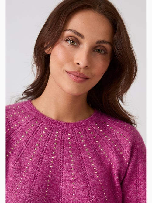 Pull maille ajourée et strass thermolactyl - damart - Kiabi