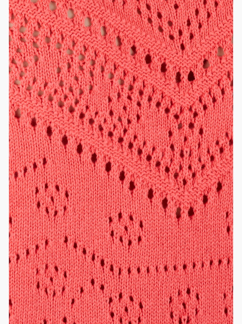 Pull maille ajourée manches aux coudes - Damart Orange corail - Kiabi