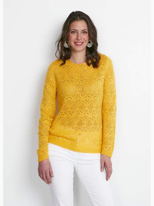 Pull maille ajourée manches longues - Afibel - Kiabi