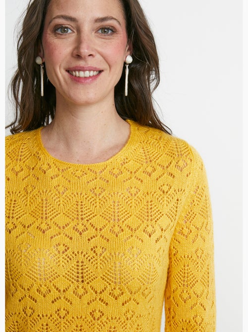 Pull maille ajourée manches longues - Afibel - Kiabi