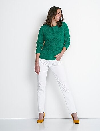 Pull maille ajourée manches longues - Afibel