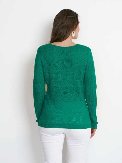Pull maille ajourée manches longues - Afibel - Kiabi