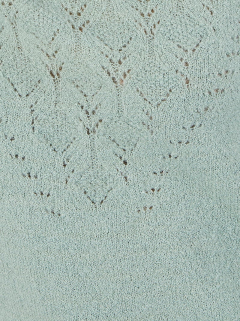Pull maille ajourée mélange alpaga - Damart Vert jade - Kiabi