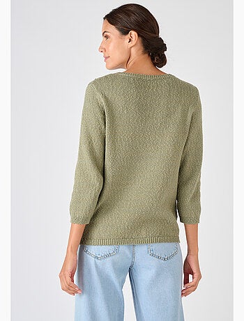 Pull maille ajourée pur coton - Damart