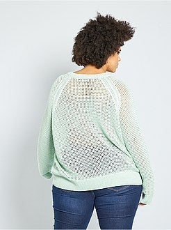 Pull maille ajourée - Kiabi