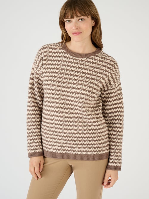 Pull maille bicolore Thermolactyl - Damart - Kiabi