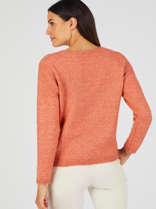 Pull maille bouclette en relief - Damart - Kiabi