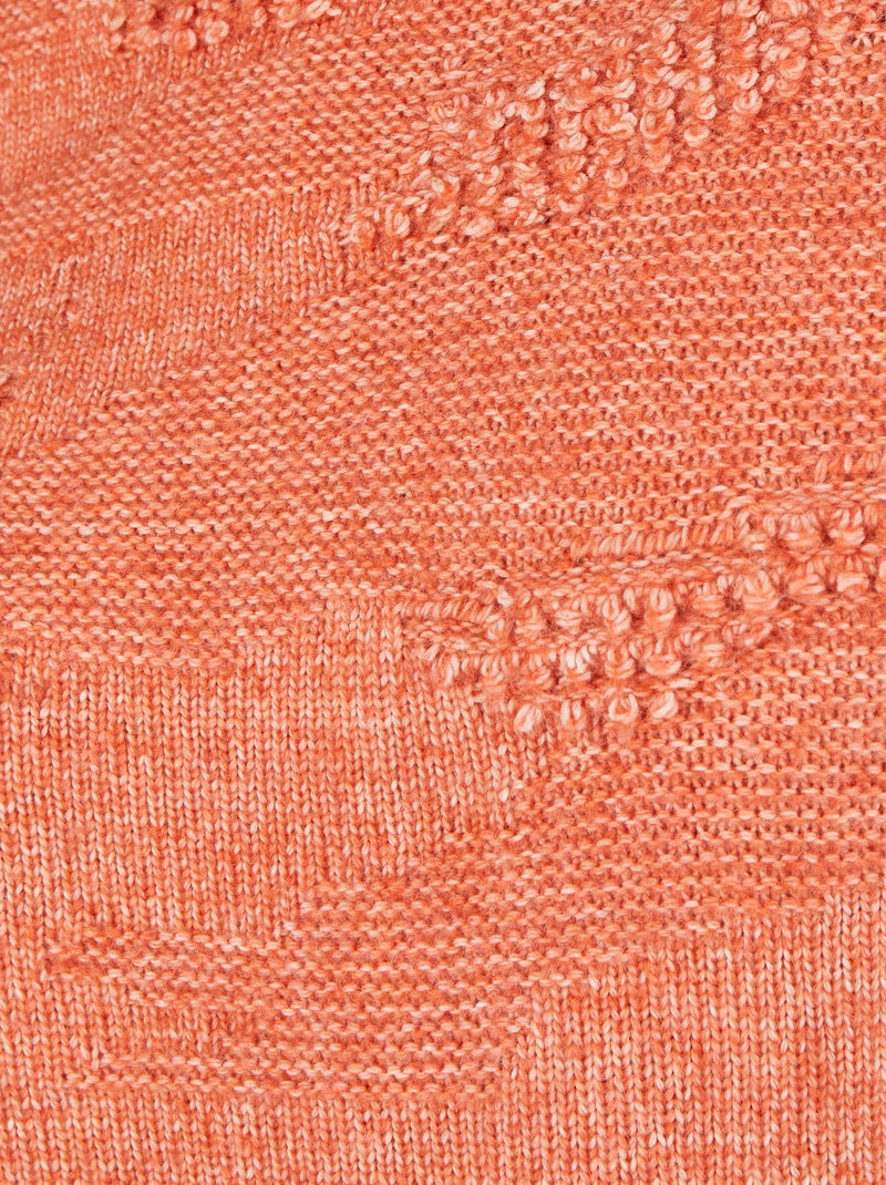 Pull maille bouclette en relief - Damart Abricot - Kiabi
