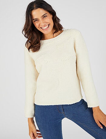 Pull maille bouclette en relief - Damart