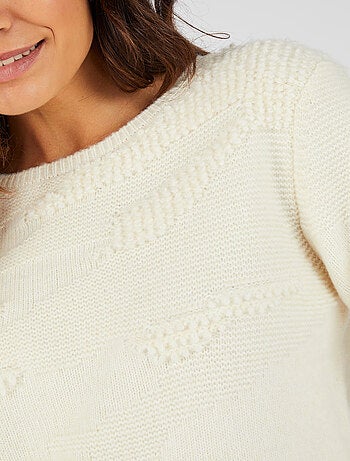 Pull maille bouclette en relief - Damart