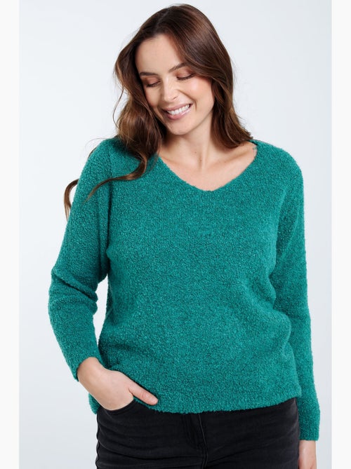 Pull maille bouclette uni PAPRIKA - Kiabi