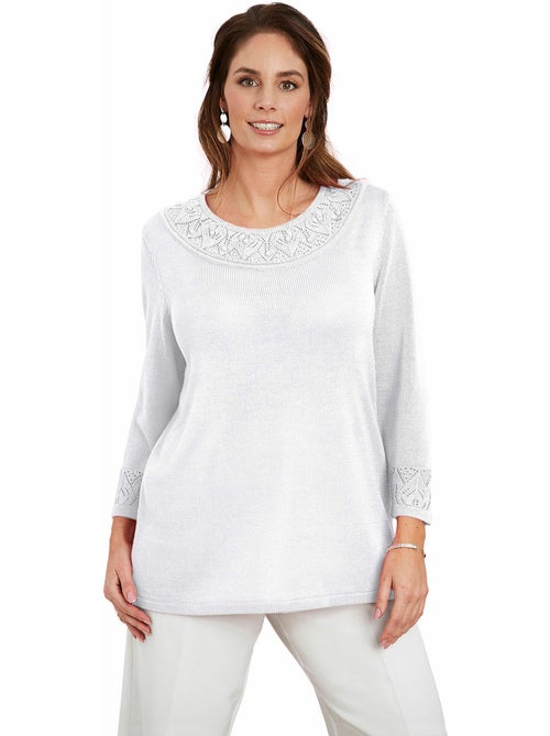 Pull maille brillante détails ajourés - AFIBEL - Kiabi