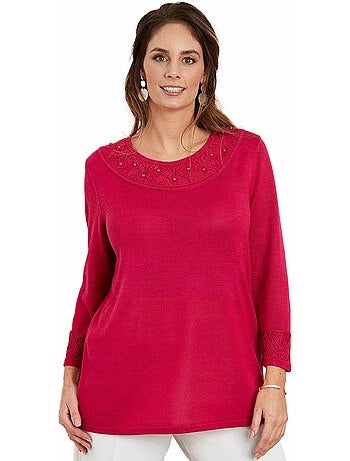 Pull maille brillante détails ajourés - AFIBEL