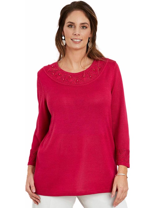 Pull maille brillante détails ajourés - AFIBEL - Kiabi