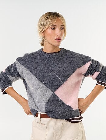Pull maille chaude à col rond