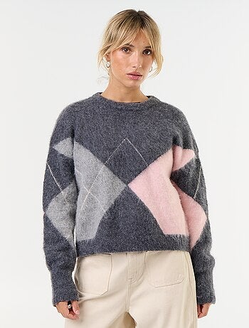 Pull maille chaude à col rond