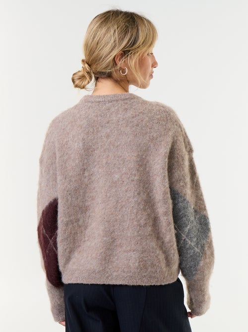 Pull maille chaude à col rond - Kiabi