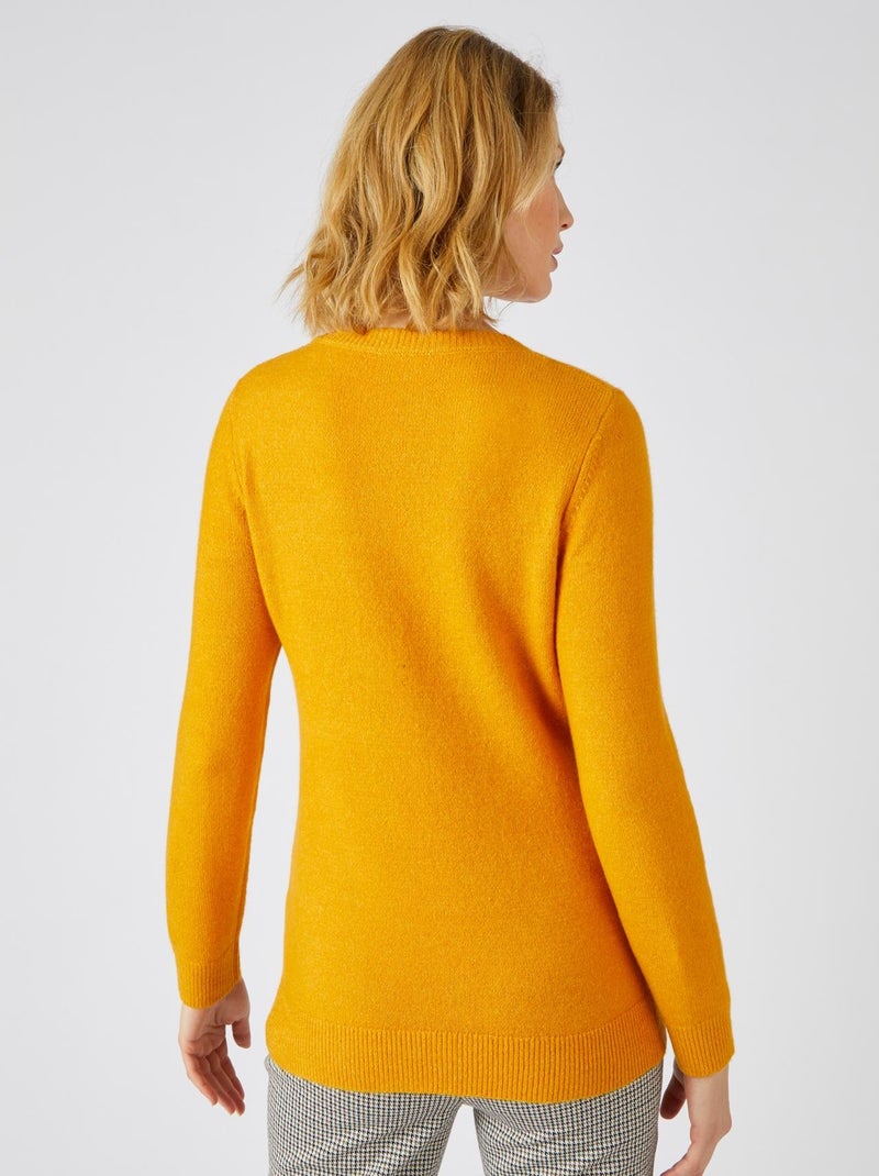 Pull maille chaude fantaisie, manches longues Thermolactyl - Damart Jaune - Kiabi