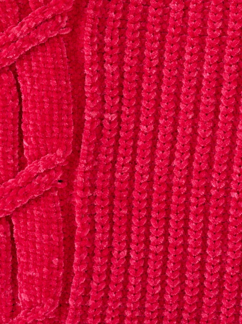Pull maille chenille torsadé - Damart Rouge cerise - Kiabi