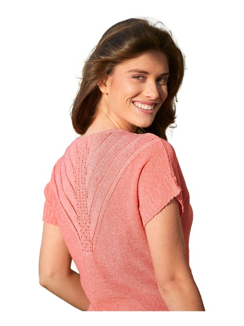 Pull maille chinée ajourée manches kimono - Afibel - Kiabi
