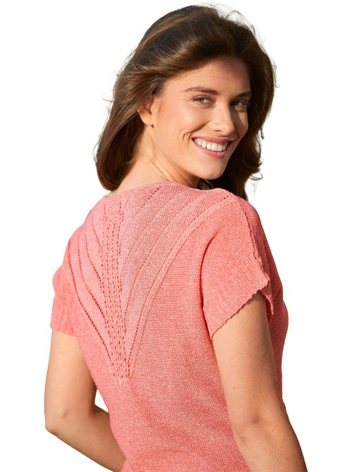 Pull maille chinée ajourée manches kimono - Afibel - Kiabi