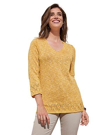 Pull maille chinée manches 3/4 - AFIBEL