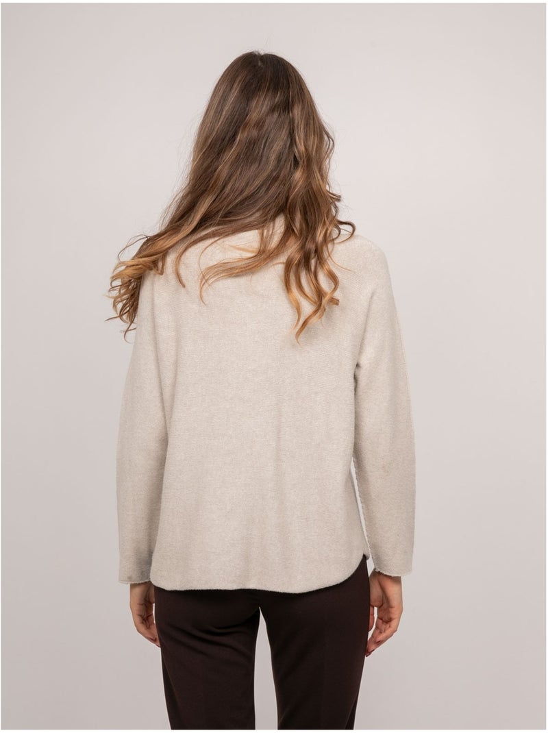 Pull maille col montant oversize kaleta Beige - Kiabi