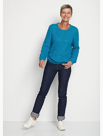 Pull maille côtelée fantaisie - Afibel