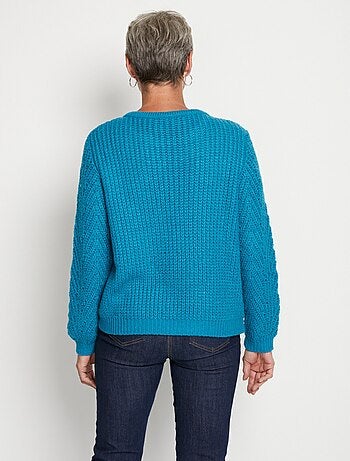 Pull maille côtelée fantaisie
