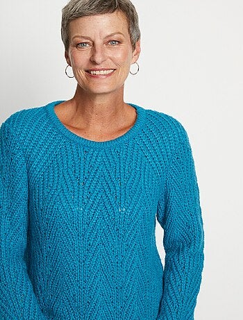 Pull maille côtelée fantaisie
