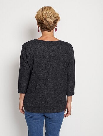 Pull maille côtelée volume boîte