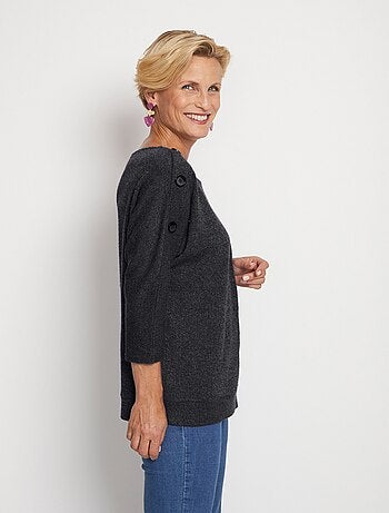 Pull maille côtelée volume boîte