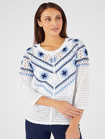Pull maille crochet colorée - Damart