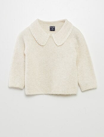 Pull maille douce col claudine