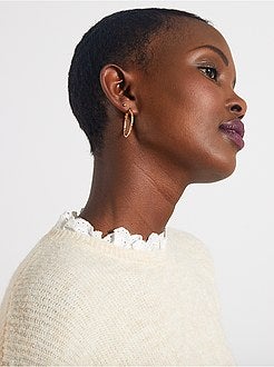 Pull maille douce col victorien - Kiabi